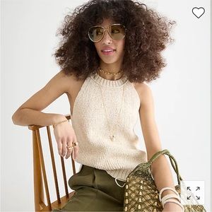 JCREW / High neck sweater tank/ antique white/ size S